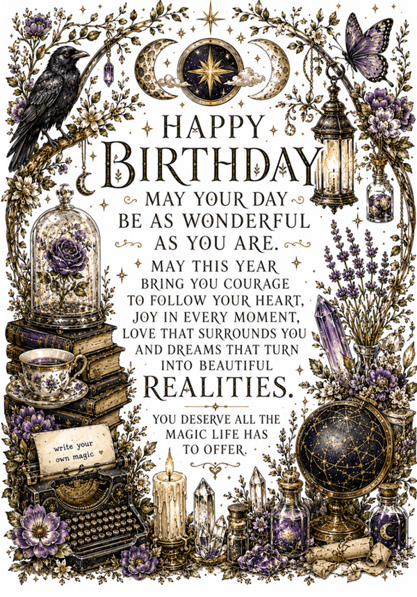 Happy Birthday May Your Day Be as Wonderful as You Are – Pagan Raven Birthday Card
