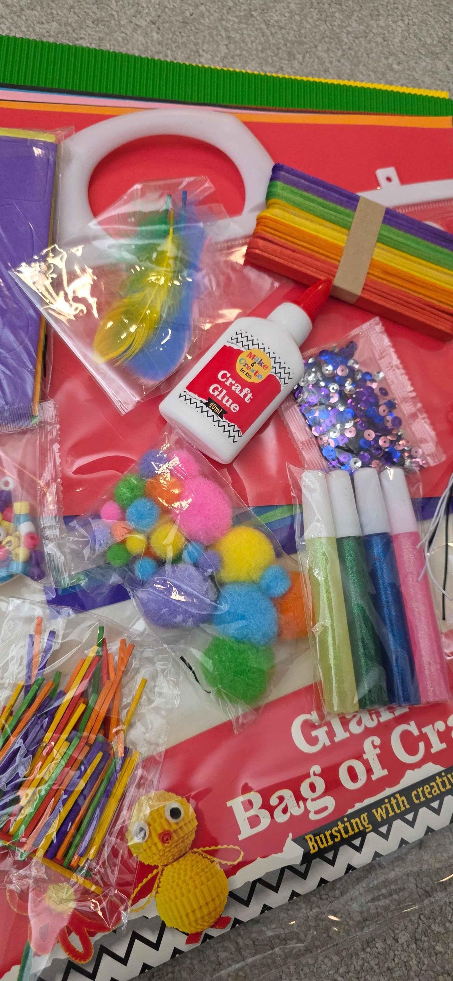 Giant Craft Supply Bag with 1,000+ Pieces for Projects - 