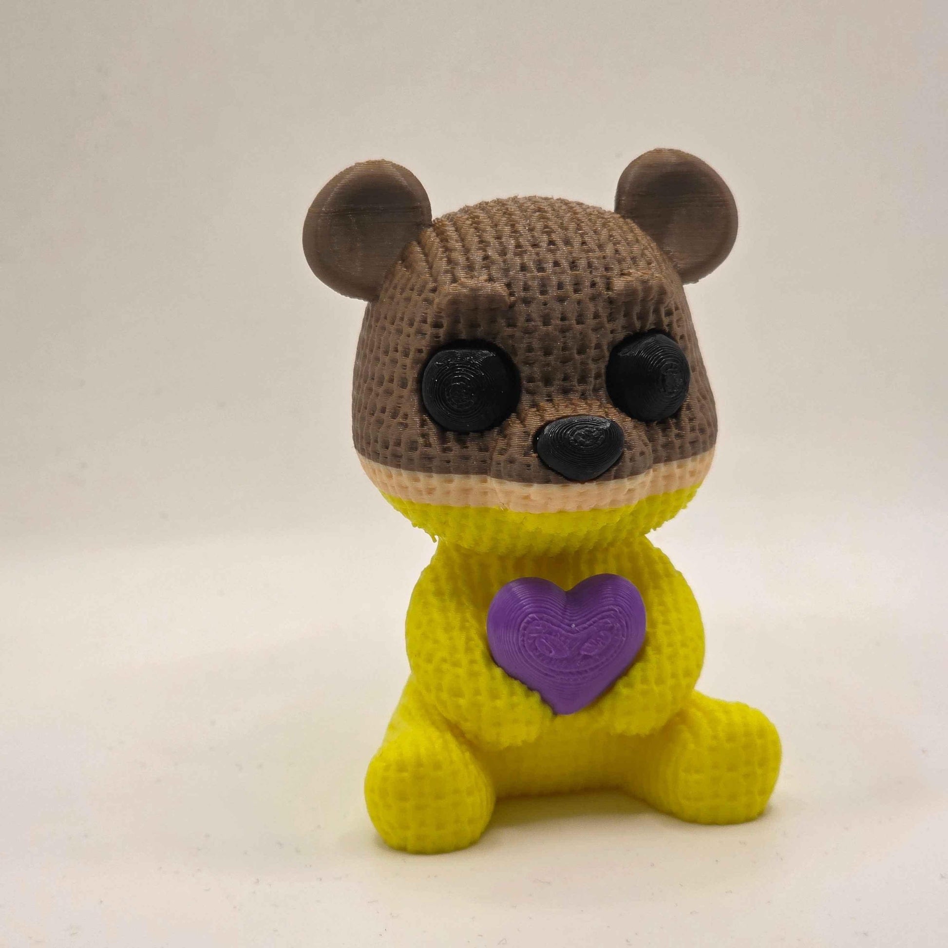 Bear with the Purple Heart 12cm - 3D Printed Companion - Toys & Games