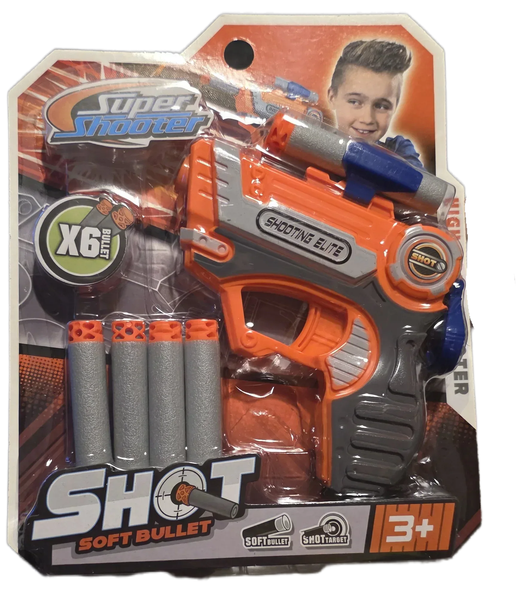 Super Shooter - Soft Bulley High-Tech Shooter Elite x 6 Soft Bullets - 