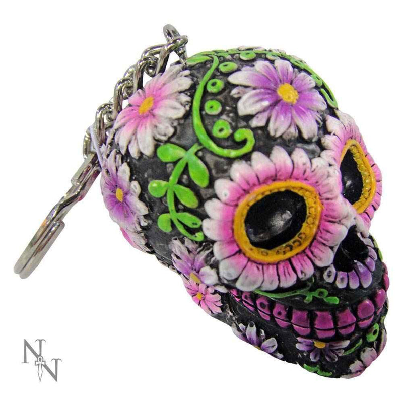 Day of the Dead Skull Keyring 6cm - Sugar Petal by Nemesis Now - Accessories