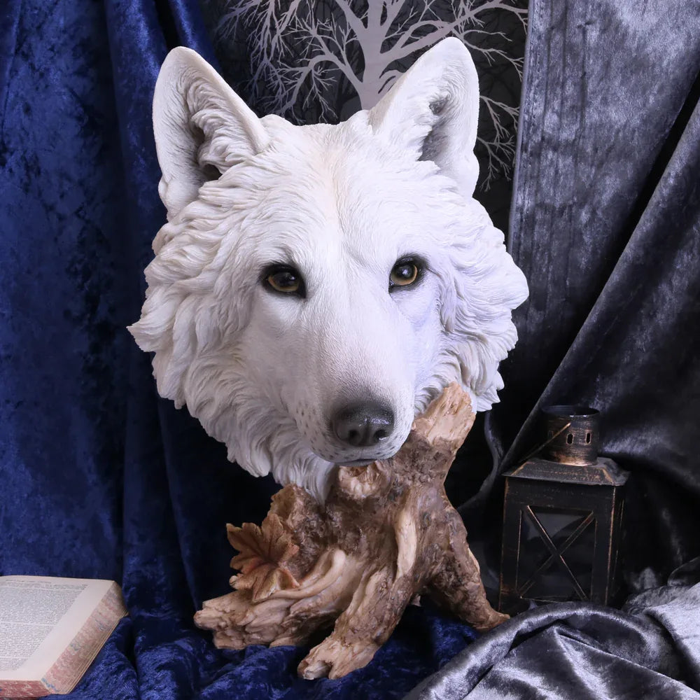 Wild Winter White Wolf Bust | Large Gothic Fantasy Figurine | Nemesis Now